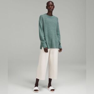 Lululemon Merino Wool-Blend Ribbed Crewneck Sweater Size 4 Oversized Fit